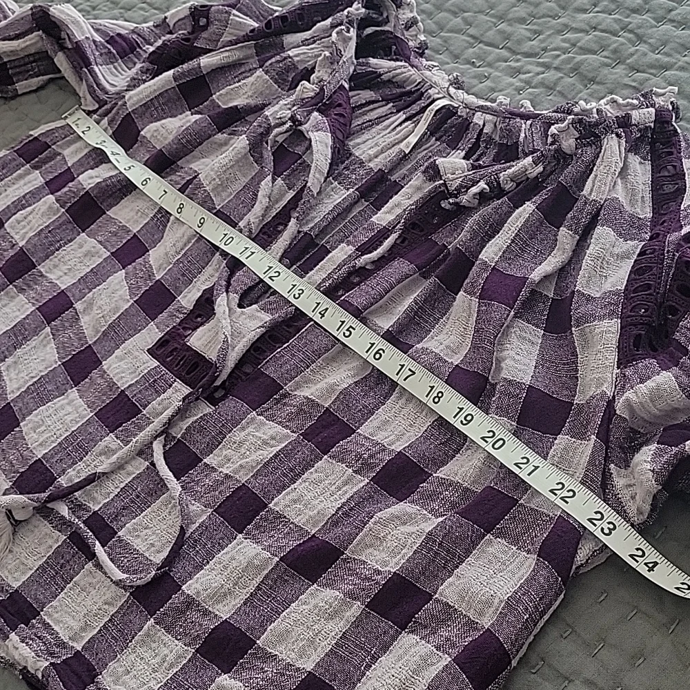 Free People Honey Grove Plaid Blouse  - Size XS